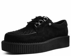 Footwear Shop 5 T2262 Womens Black Faux Suede Anarchic Creeper