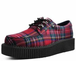 T2264 Womens Red Tartan Anarchic Creeper