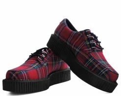 T2264 Womens Red Tartan Anarchic Creeper