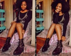 T2276 Burgundy Rub Off Pointed Buckle Anarchic Creeper Womens