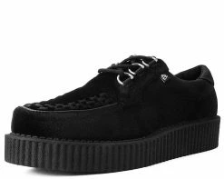 T2280 Womens Black Velvet Anarchic Creeper