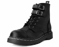 T2282 Black 2-Buckle Anarchic Boot Womens
