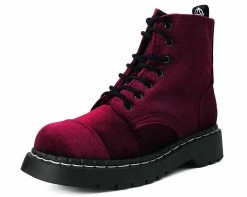 T2283 Burgundy Velvet Anarchic Boot