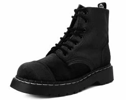 T2284 Womens Black Velvet Anarchic Boot