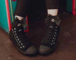 T2289 Anarchic Black Canvas High Top Sneaker Anarchic Collection