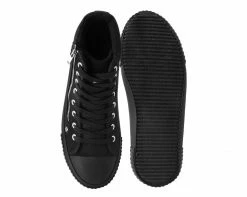 T2289 Anarchic Black Canvas High Top Sneaker Anarchic Collection