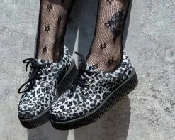 T2291 Grey Leopard Anarchic 3-Ring Creeper Womens