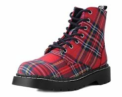 Footwear Shop 21 T2292 Red Plaid 7-Eye Anarchic Boot Womens