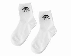 TSK1032 White T.U.K. Skull Logo Women’s Sock