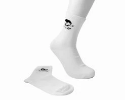 TSK1032 White T.U.K. Skull Logo Women’s Sock