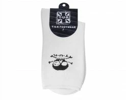 TSK1032 White T.U.K. Skull Logo Women’s Sock