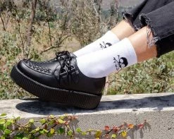 TSK1032 White T.U.K. Skull Logo Women’s Sock