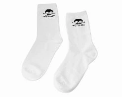 TSK1033 White T.U.K. Skull Logo Men’s Sock
