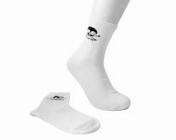 TSK1033 White T.U.K. Skull Logo Men’s Sock