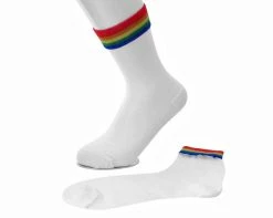 TSK1041 White Sheer Rainbow Sock