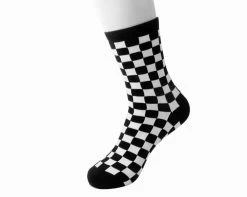 TSK1045 Mens Black & White Checker T.U.K. Women’s Sock