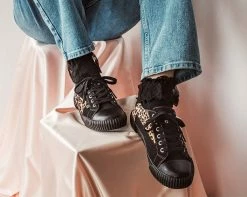 TSK1066 Women's Black Lolita Sock Vegan