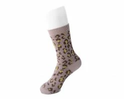 TSK1099 Vegan Leopard Khaki Crew Sock