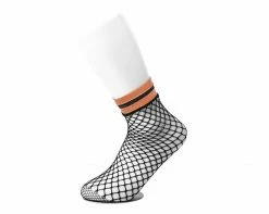 TSK1122 Womens Multi-color Band Fishnet 5-Pk Sock