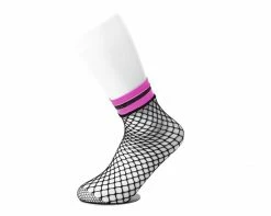 TSK1122 Womens Multi-color Band Fishnet 5-Pk Sock
