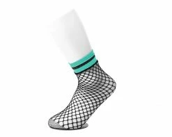 TSK1122 Womens Multi-color Band Fishnet 5-Pk Sock
