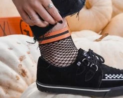 TSK1122 Womens Multi-color Band Fishnet 5-Pk Sock