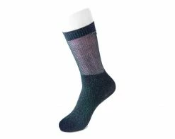 TSK1131 Green Ribbed Glitter Sock Womens