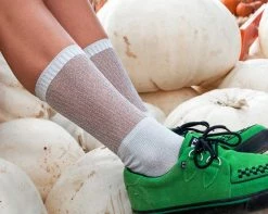 TSK1132 Silver Ribbed Glitter Sock