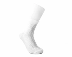 TSK1138 Women's Sheer White Stripe & Polka Dot Sock