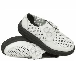 V8882 CLEARANCE White Perf Creepers
