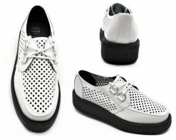 V8882 CLEARANCE White Perf Creepers