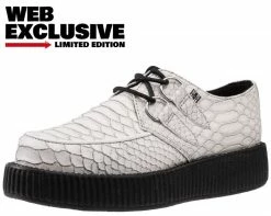 Footwear Shop 41 V9018 White Dragon Embossed Creepers