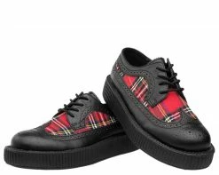 V9103 Black & Plaid Wingtip Creeper Womens