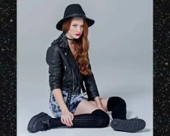 V9268 Creepers Black Jewels Glitter Creeper