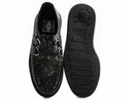V9318 Womens Black & Chrome Paint Splatter Creeper