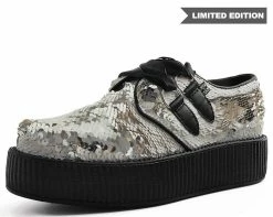 Footwear Shop 9 V9327 Womens Champagne Two-Way Sequin Creeper