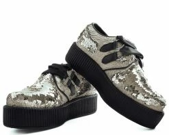 V9327 Womens Champagne Two-Way Sequin Creeper
