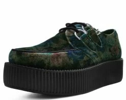 Footwear Shop 23 V9407 Dark Floral Velvet Viva Mondo Creeper Womens