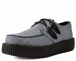 V9535 Womens Grey Plaid Viva Low Creeper
