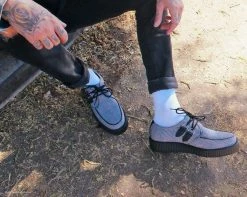 V9535 Womens Grey Plaid Viva Low Creeper