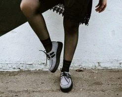 V9535 Womens Grey Plaid Viva Low Creeper