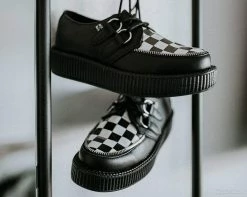 V9536 Black & White Checkered Viva Mondo Creeper Womens