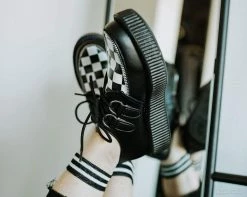 V9536 Black & White Checkered Viva Mondo Creeper Womens