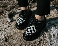 V9536 Black & White Checkered Viva Mondo Creeper Womens
