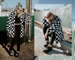 V9536 Black & White Checkered Viva Mondo Creeper Womens