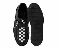 V9741 Womens Black & White Checkered Strip Viva Mondo Creeper