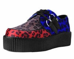 V9774 Womens Tri-color Leopard Viva Mondo Creeper
