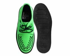 V9819 Lime Faux Suede Interlace Creeper