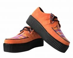 V9866 Orange Suede & Plaid D-Ring Mondo Creeper