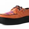 V9866 Orange Suede & Plaid D-Ring Mondo Creeper
